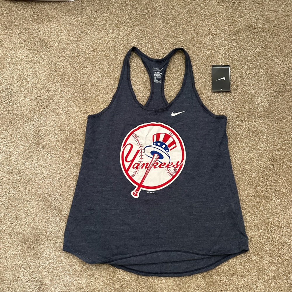 Womens Nike Athletic Top Tank Top MLB Yankees Blue Large NWT